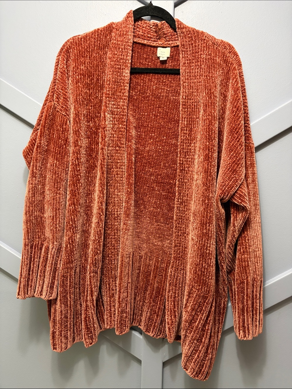 a new day Rust Open-Front Chenille Cardigan